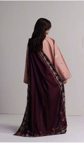 Zara Shahjahan Coco Winter 26/Embroideried/Raksha 3A/Dusty Pink/Bold Cross Stitch Florals