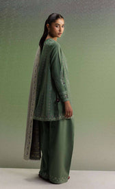 Zara Shahjahan Coco Winter 26/Embroideried/Sard 1B/Soft Olive/Kashmiri Heritage Embroideries