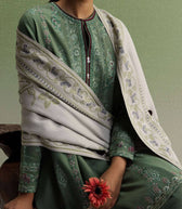Zara Shahjahan Coco Winter 26/Embroideried/Sard 1B/Soft Olive/Kashmiri Heritage Embroideries