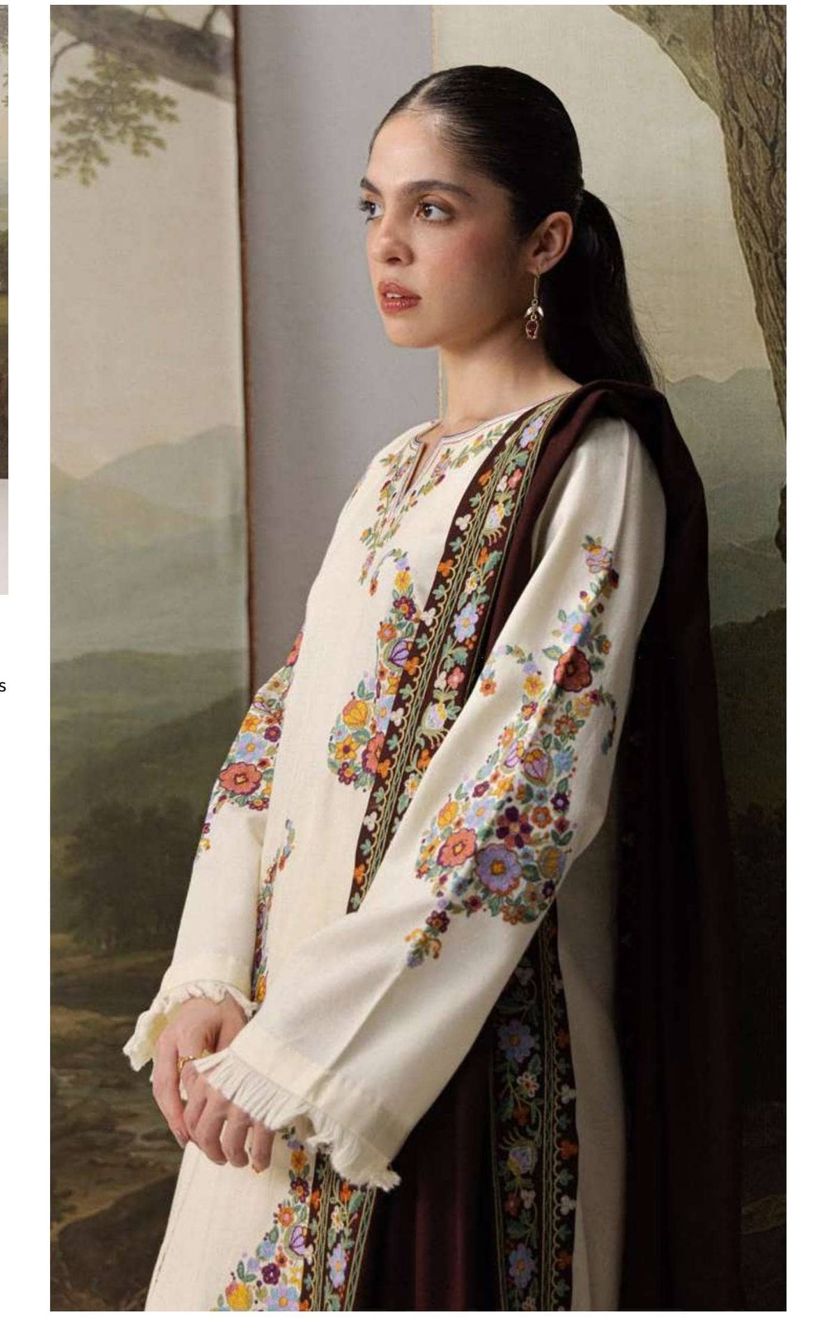 Zara Shahjahan Coco Winter 26/Embroideried/Shireen 6A/Soft Ivory/Kashmiri Dori Work