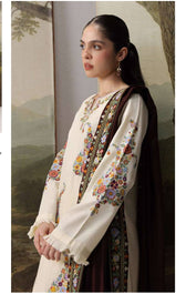 Zara Shahjahan Coco Winter 26/Embroideried/Shireen 6A/Soft Ivory/Kashmiri Dori Work