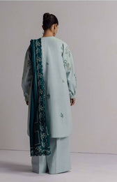 Zara Shahjahan Coco Winter 26/Embroideried/Soft Powder Blue/Delicate Blooms