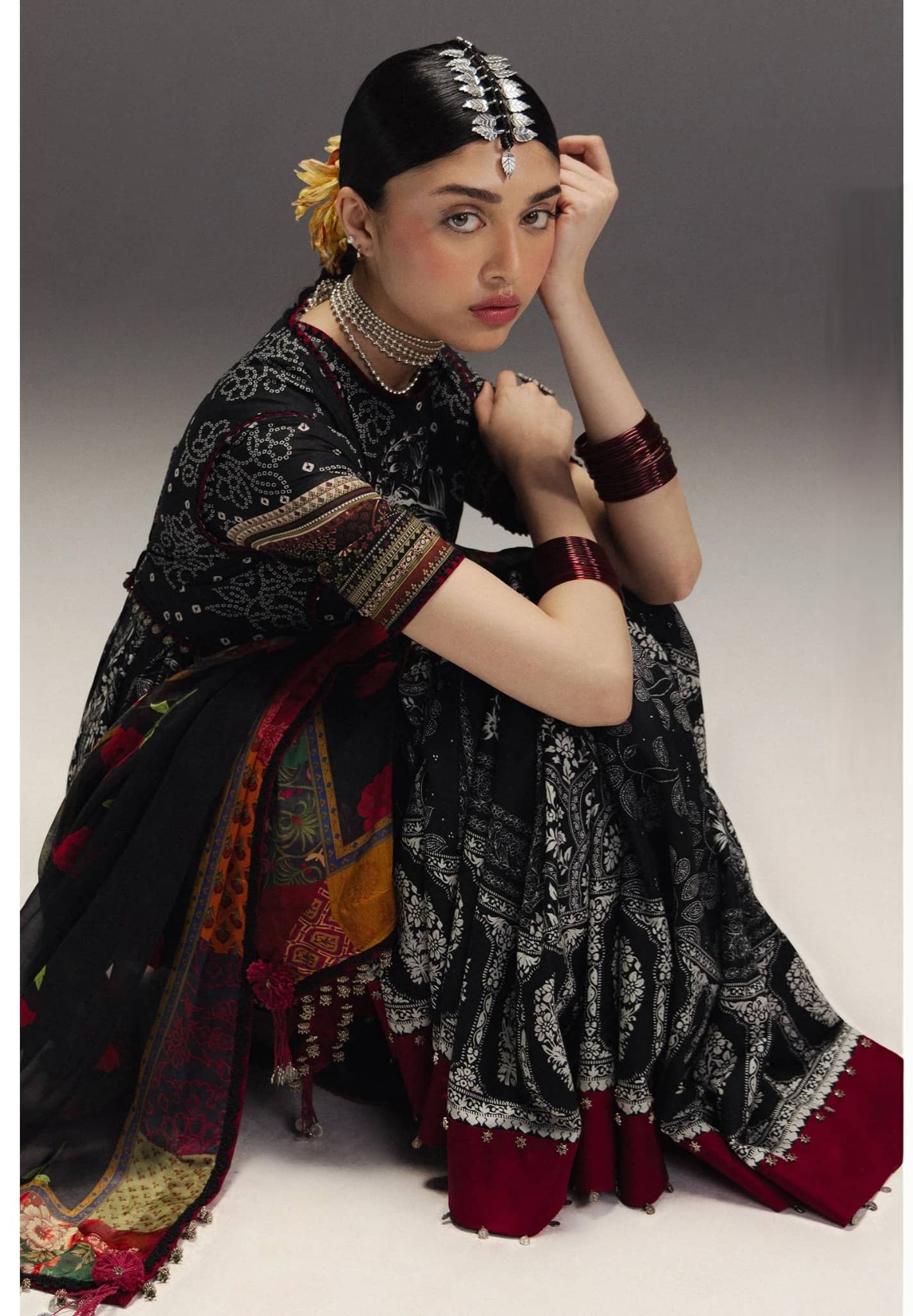 Zara Shahjahan Anarkali Lawn/Surkh Bahar-D1