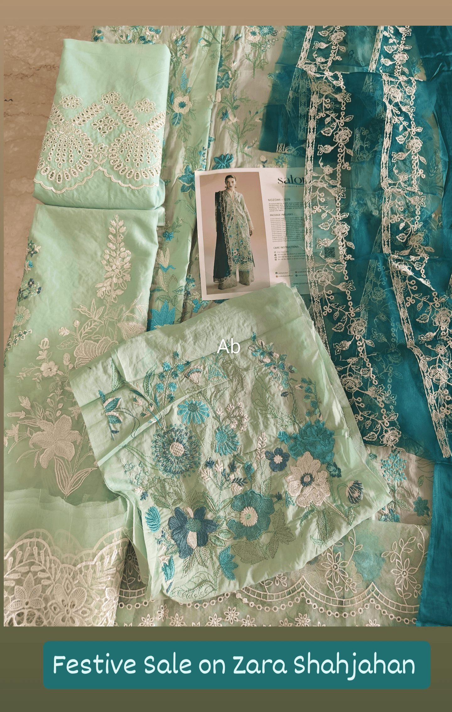 Open Pic/Sale‼️Zara Shahjahan Lawn/Nozomi-2B