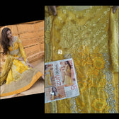 Sale‼️Haldi Look✅Open Pic/Zunuj Luxury Chiffon/Umber/Copper Gold and Yellow