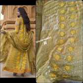 Sale‼️Haldi Look✅Open Pic/Zunuj Luxury Chiffon/Umber/Copper Gold and Yellow