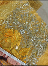 Sale‼️Haldi Look✅Open Pic/Zunuj Luxury Chiffon/Umber/Copper Gold and Yellow