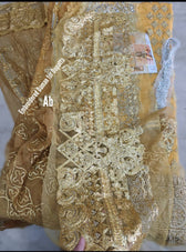 Sale‼️Haldi Look✅Open Pic/Zunuj Luxury Chiffon/Umber/Copper Gold and Yellow