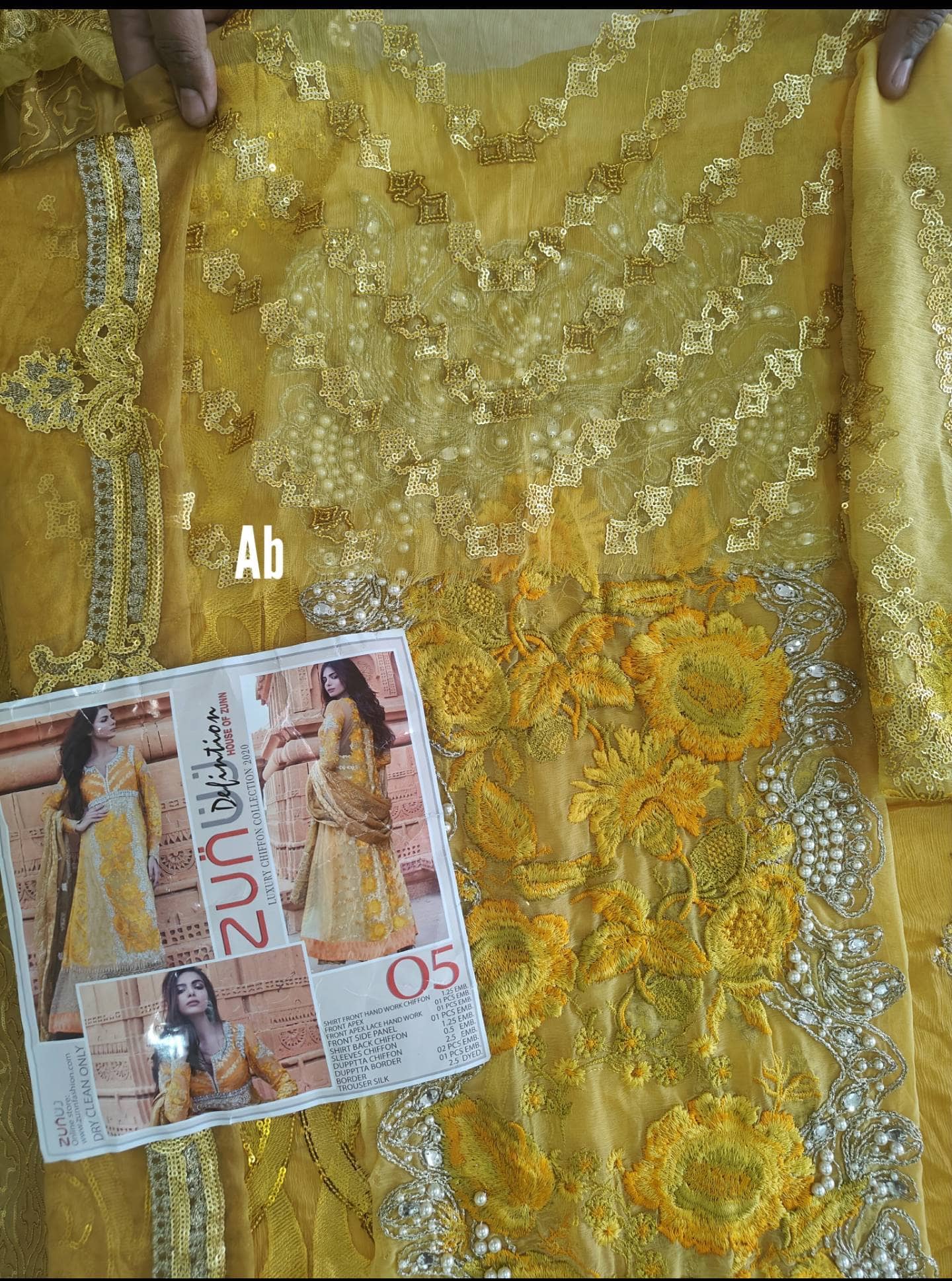 Sale‼️Haldi Look✅Open Pic/Zunuj Luxury Chiffon/Umber/Copper Gold and Yellow