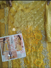 Sale‼️Haldi Look✅Open Pic/Zunuj Luxury Chiffon/Umber/Copper Gold and Yellow