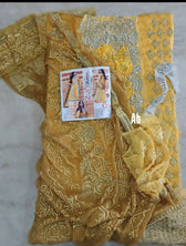 Sale‼️Haldi Look✅Open Pic/Zunuj Luxury Chiffon/Umber/Copper Gold and Yellow