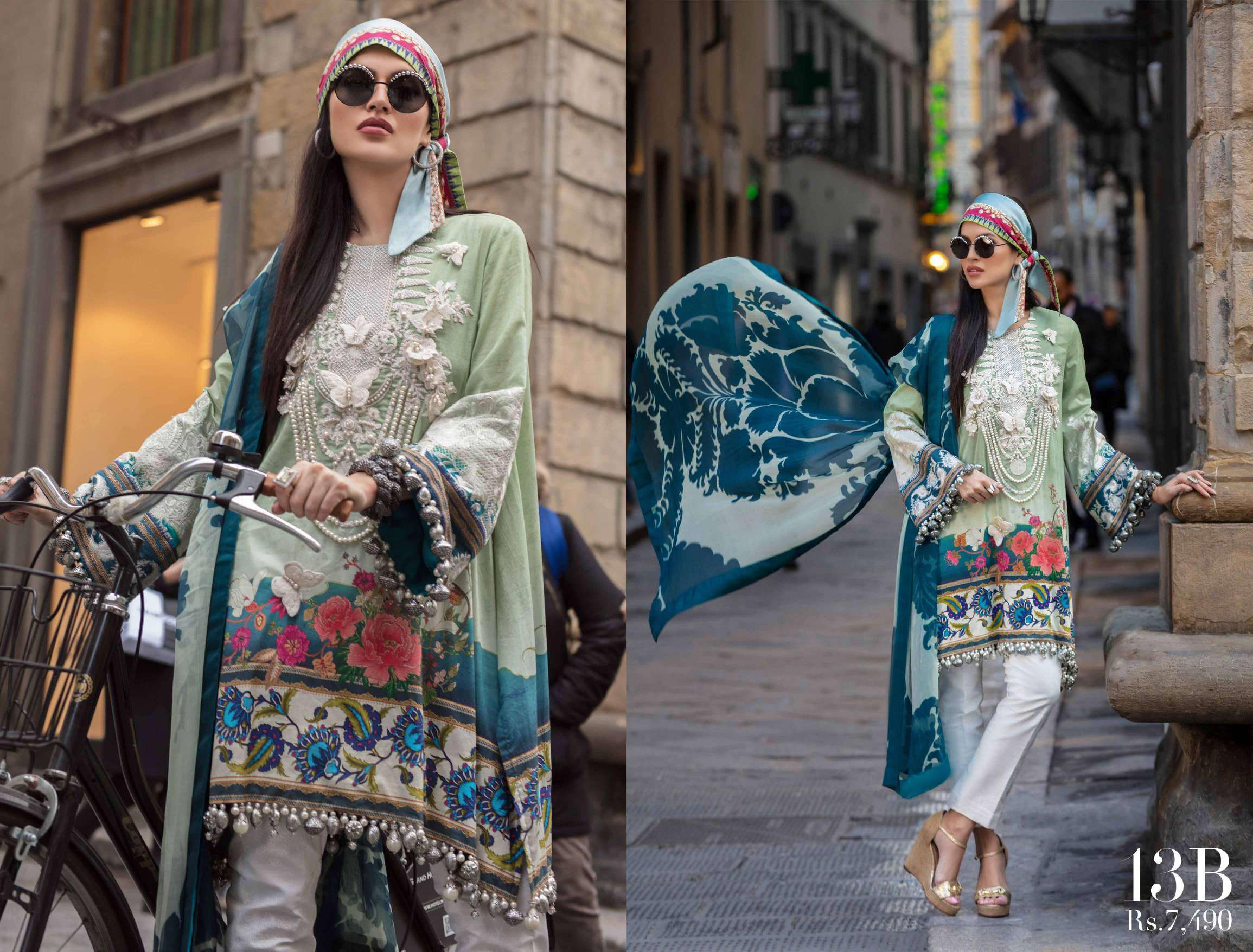 Sana Safinaz Luxury Lawn Collection 2019 – 13B - Oleandro