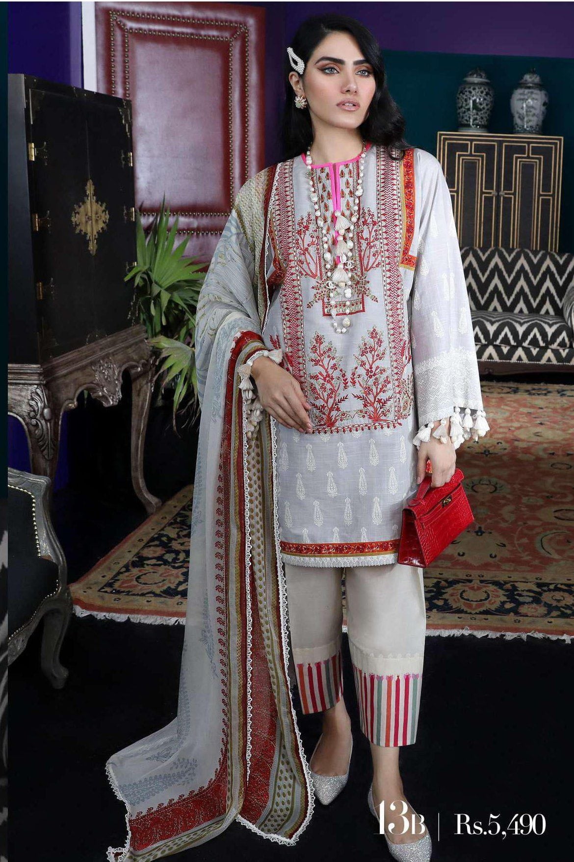 Sana Safinaz Pre-Fall Embroidered Collection 2019 – 13B