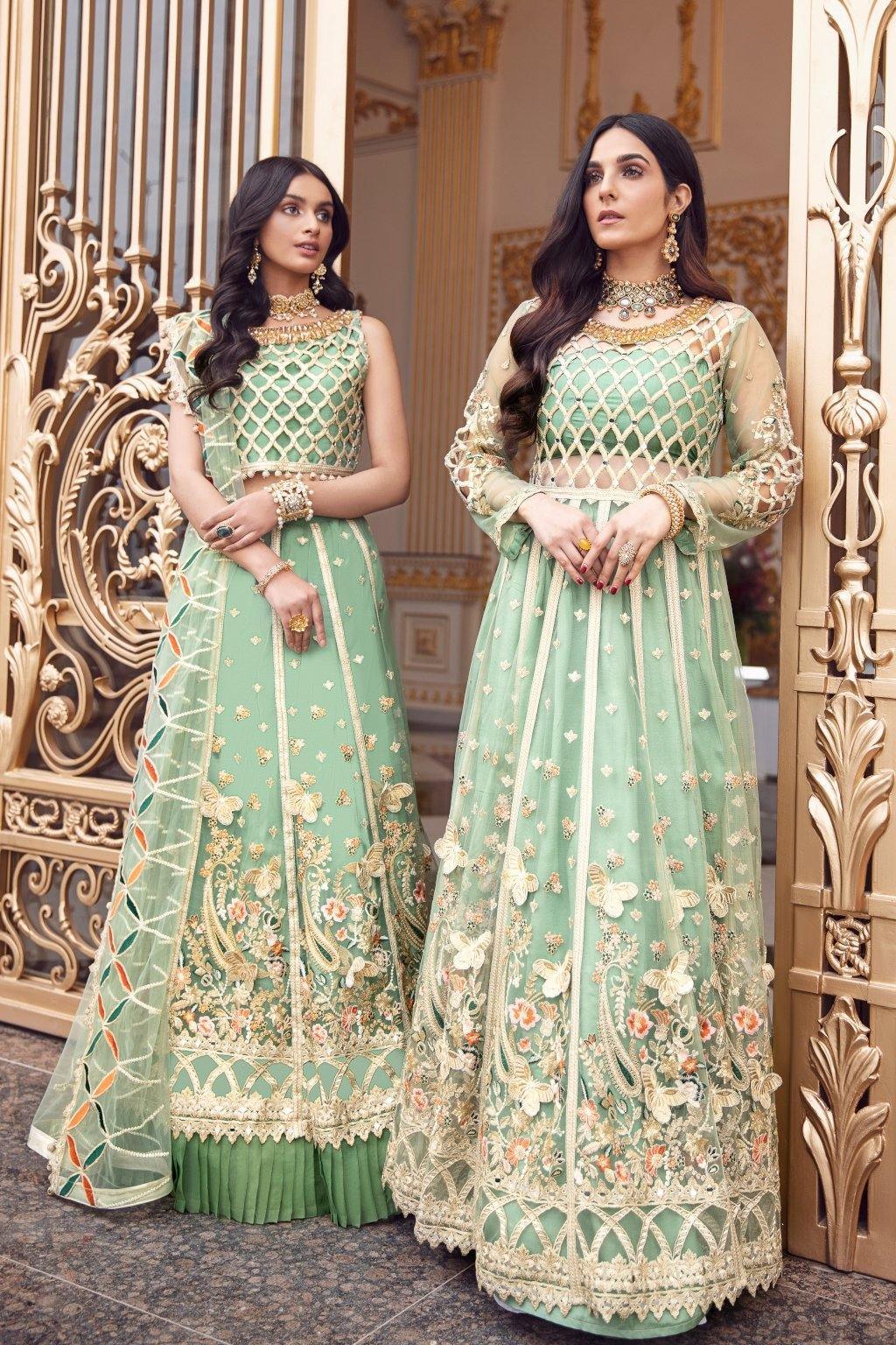 Emaan Adeel Belle Robe Chiffon/BR-02 JUNGLE FRUIT - AWWALBOUTIQUE