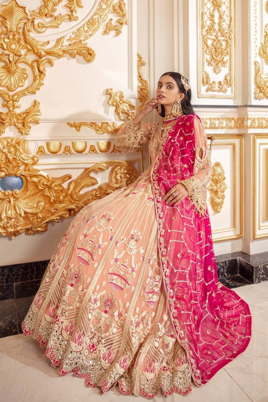 Emaan Adeel Belle Robe Chiffon/BR-04 BERRY SORBET - AWWALBOUTIQUE