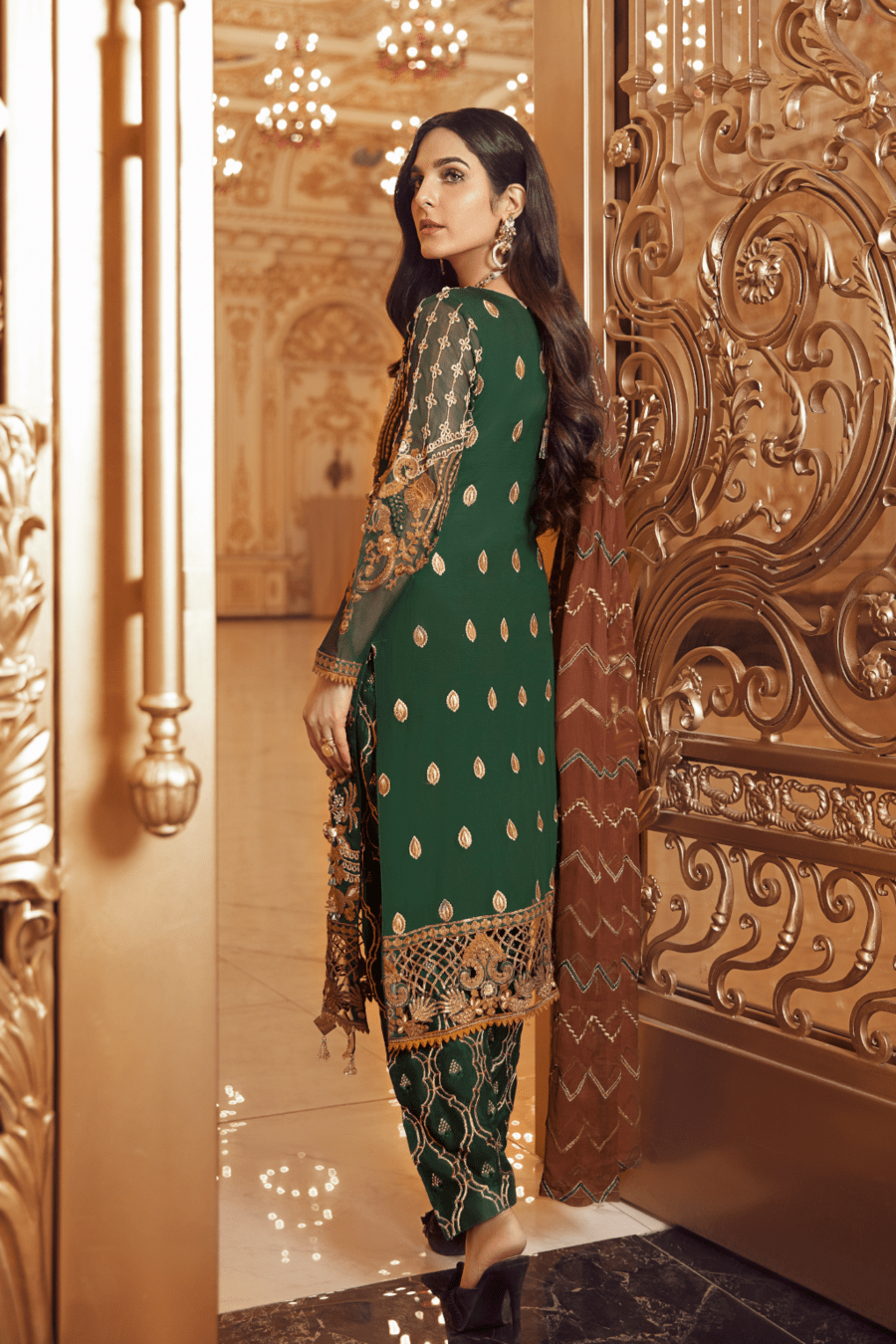 Emaan Adeel Belle Robe Chiffon/BR-07 PEACE OUT - AWWALBOUTIQUE