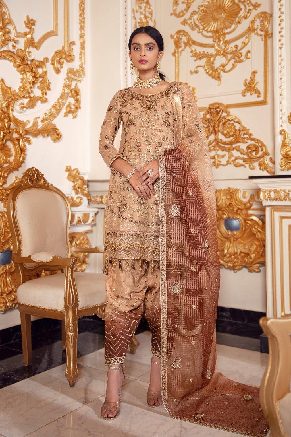 Emaan Adeel Belle Robe Chiffon/BR-06 HAPPY HARVEST - AWWALBOUTIQUE