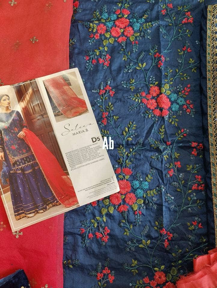 Open Pics\Maria B Sateen/CST-505-Royal Blue and Salmon