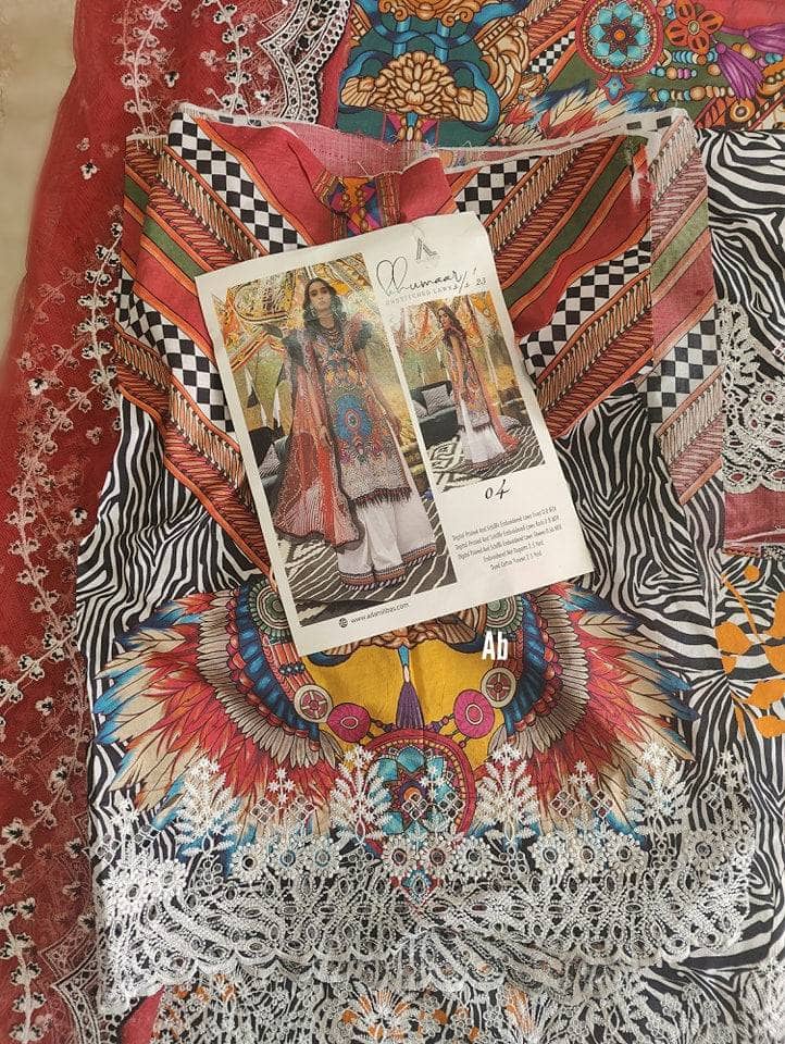 Open Pic/Adans Libas Khumaar/Raw Sienna/Net Embroideried Dupatta