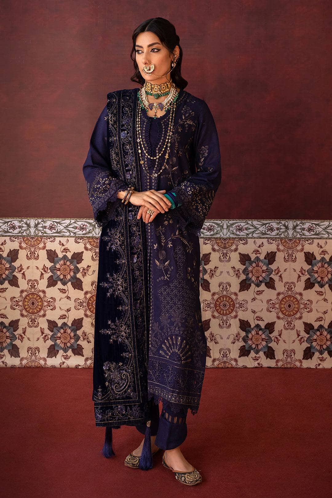 img_leather_peach_embroidered_shirt_velvet_shawl_awwal_boutique