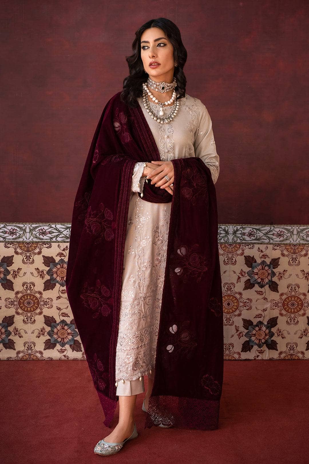 img_leather_peach_embroidered_shirt_velvet_shawl_awwal_boutique