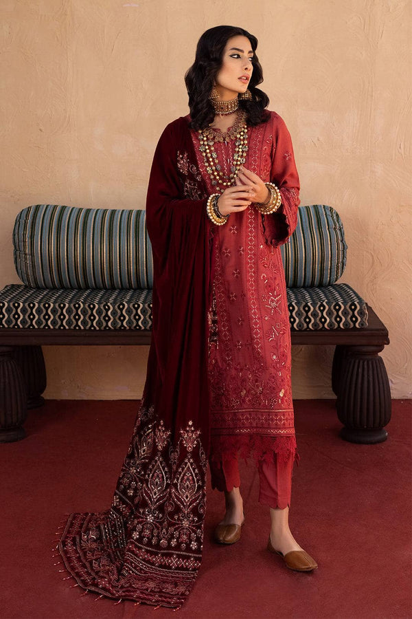 img_leather_peach_embroidered_shirt_velvet_shawl_awwal_boutique