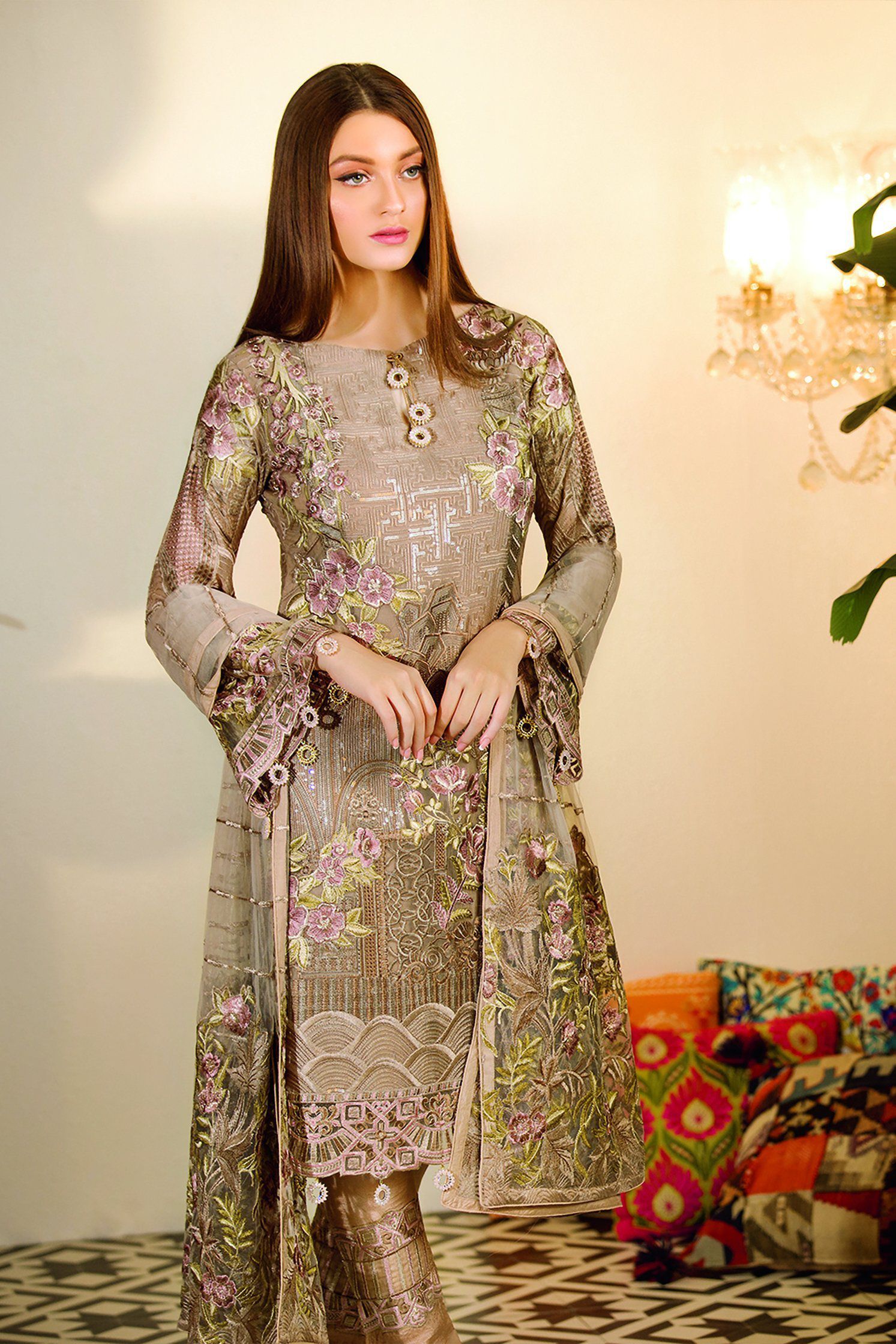 Ramsha Chevron Chiffon Collection 2019 – A-102