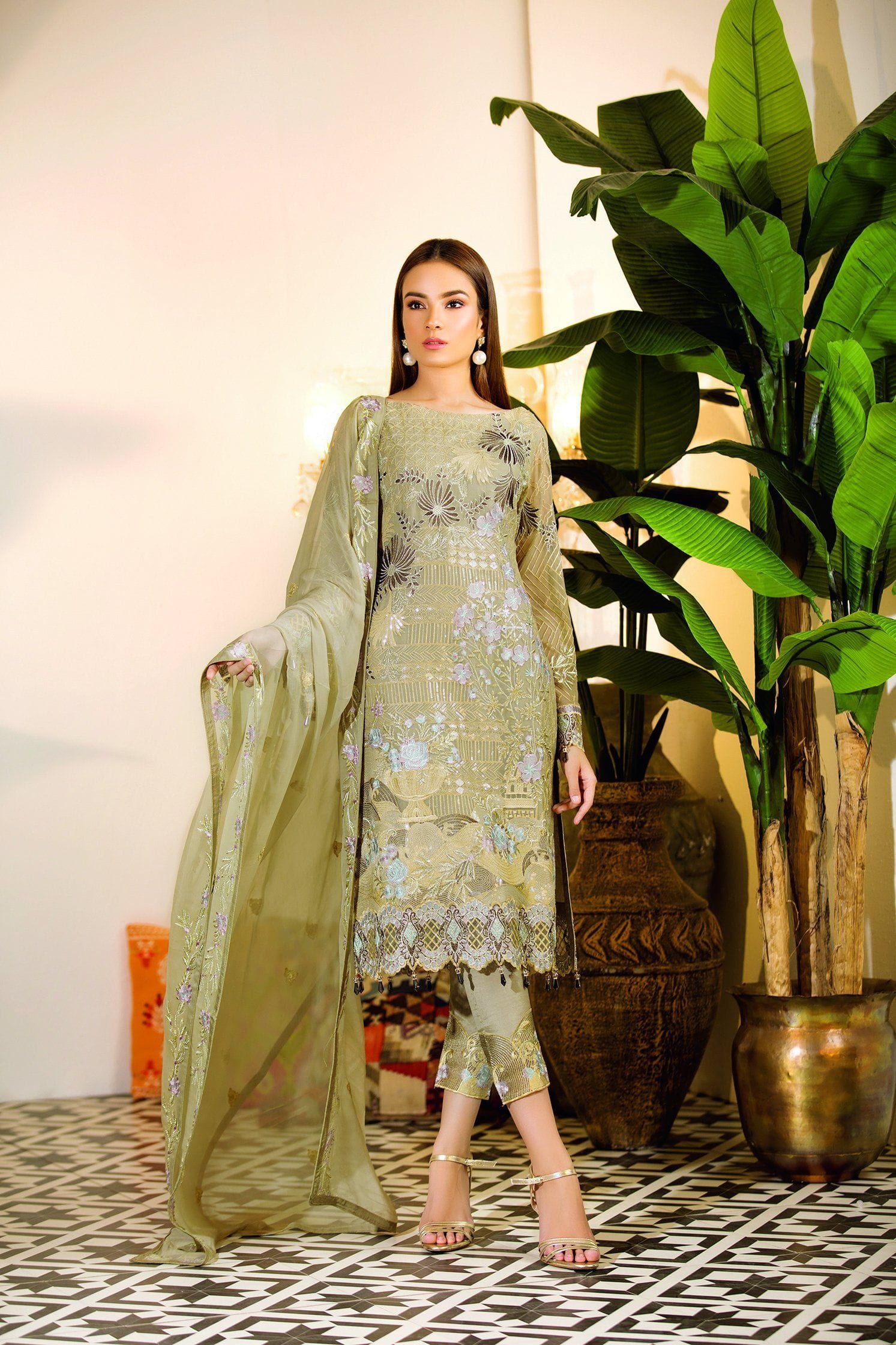 Ramsha Chevron Chiffon Collection/ A-109