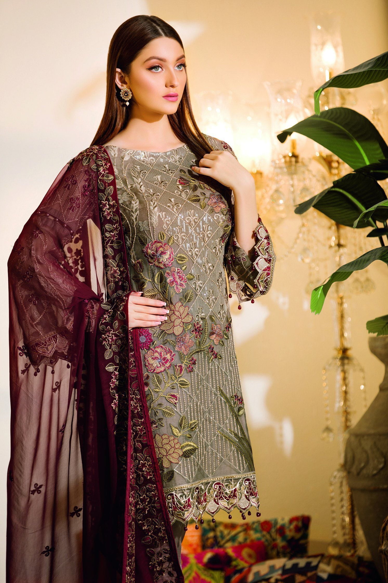 Ramsha Chevron Chiffon Collection 2019 – A-106