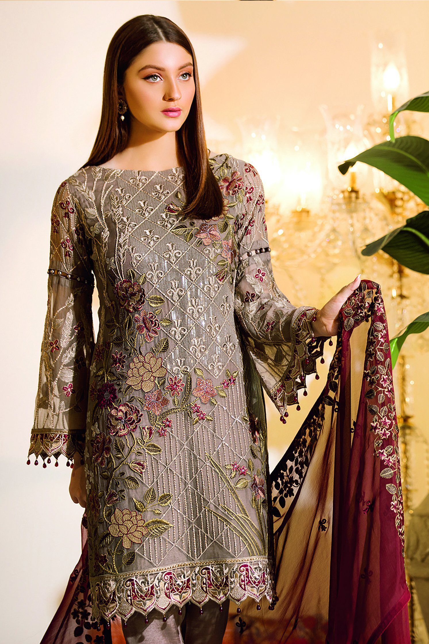 Ramsha Chevron Chiffon Collection 2019 – A-106