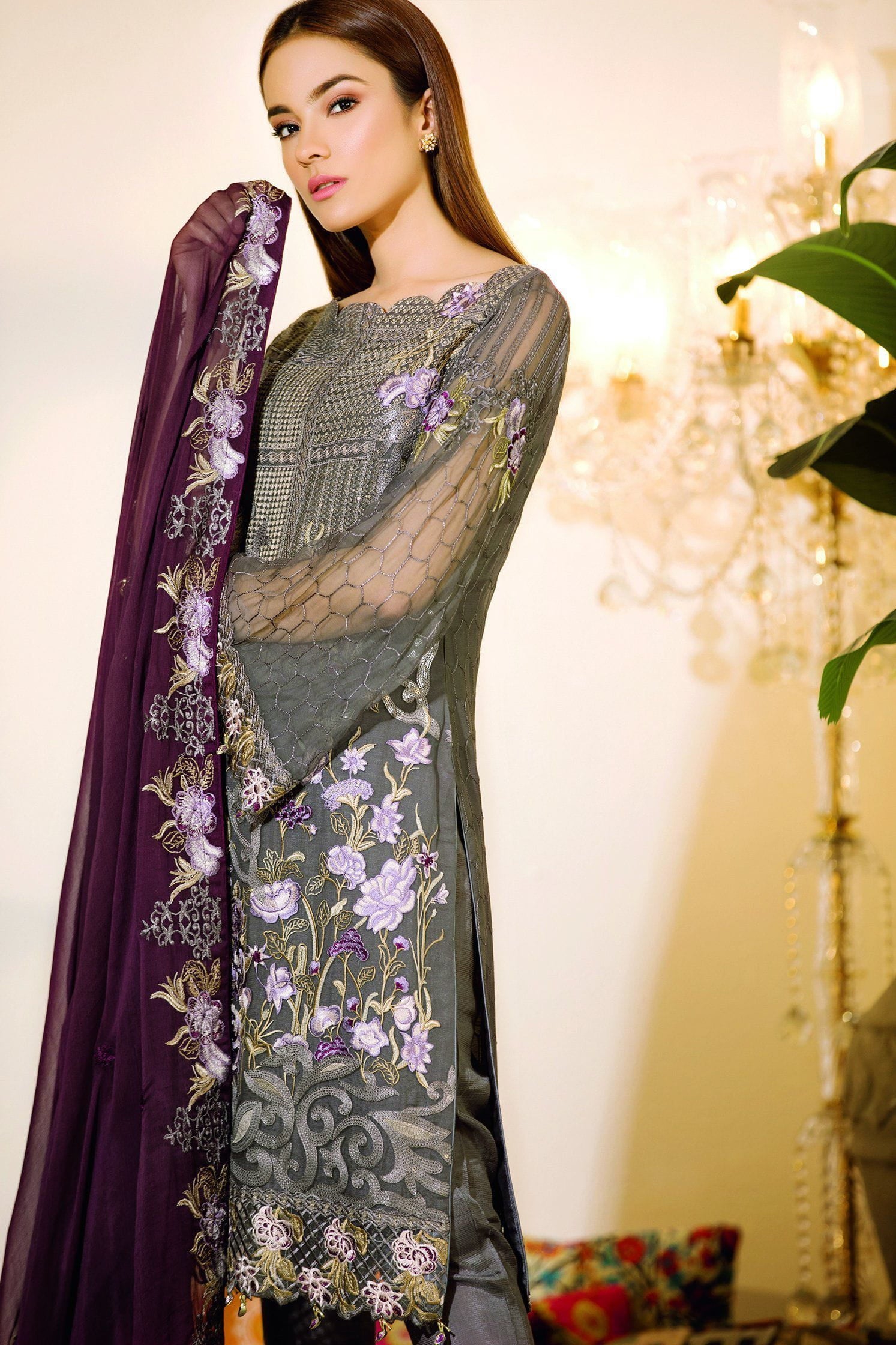 Ramsha Chevron Chiffon Collection 2019 – A-103