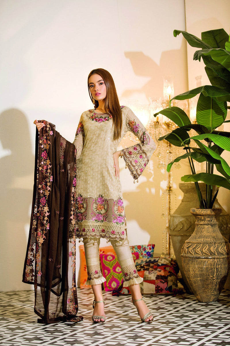 Ramsha Chevron Chiffon Collection/ A-111