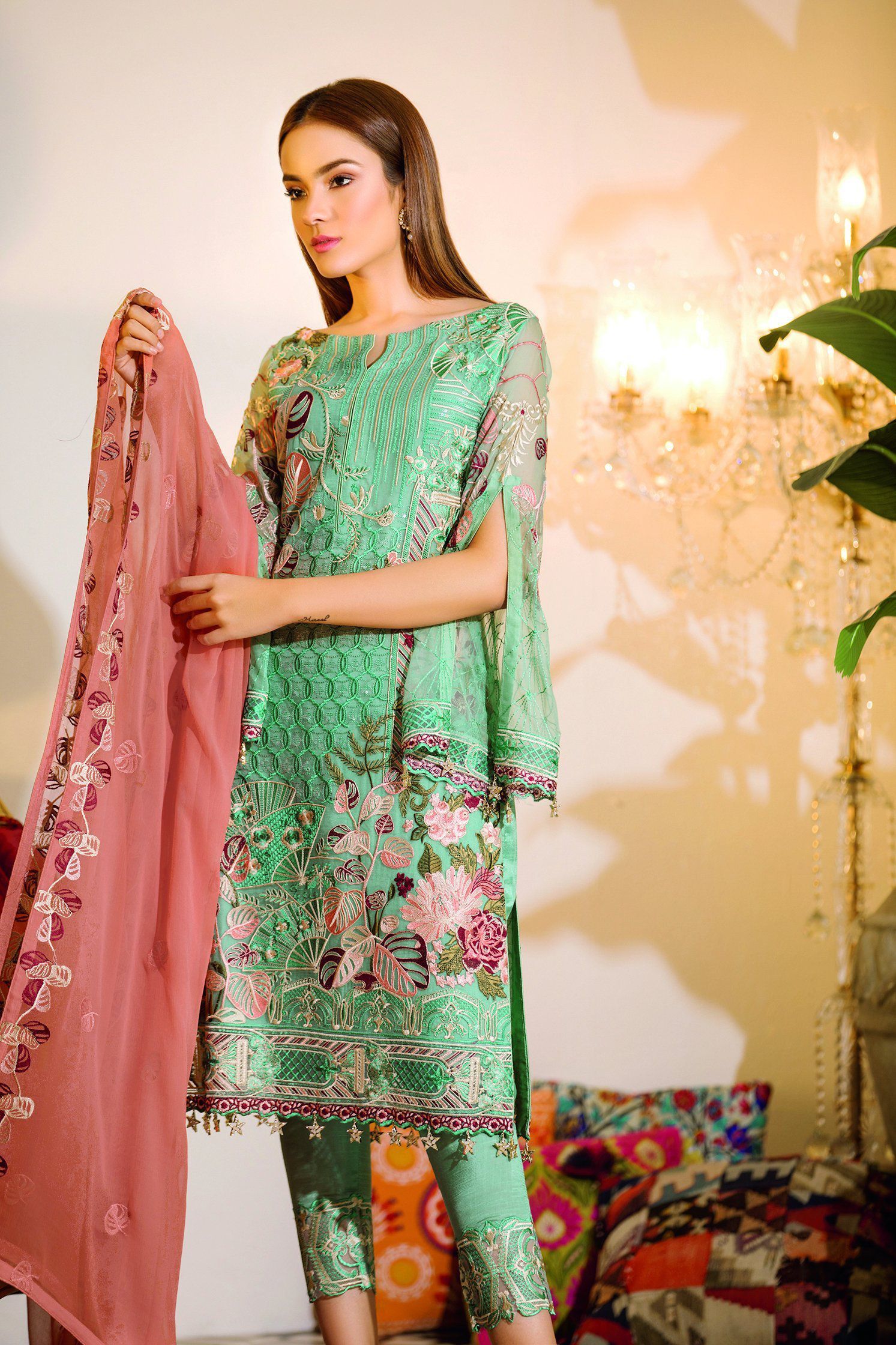 Ramsha Chevron Chiffon Collection 2019 – A-107