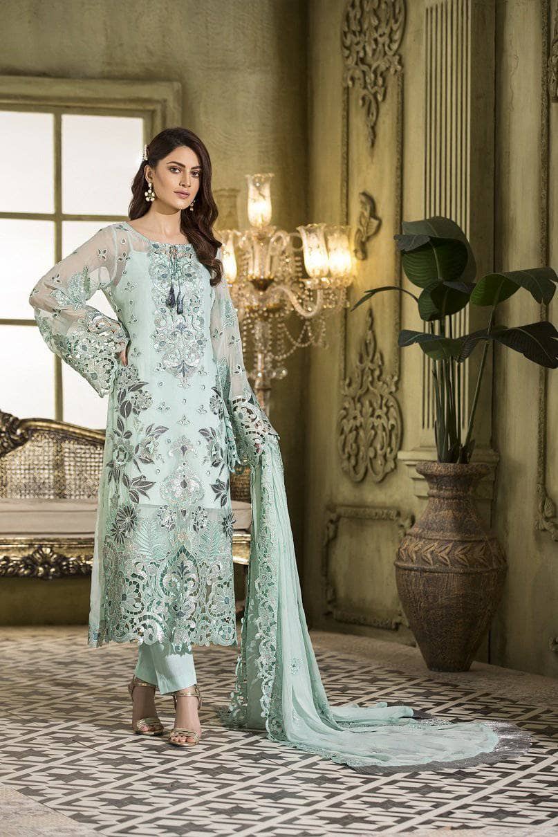 Restocked / Caspara Luxury Chiffon/Iced Aqua