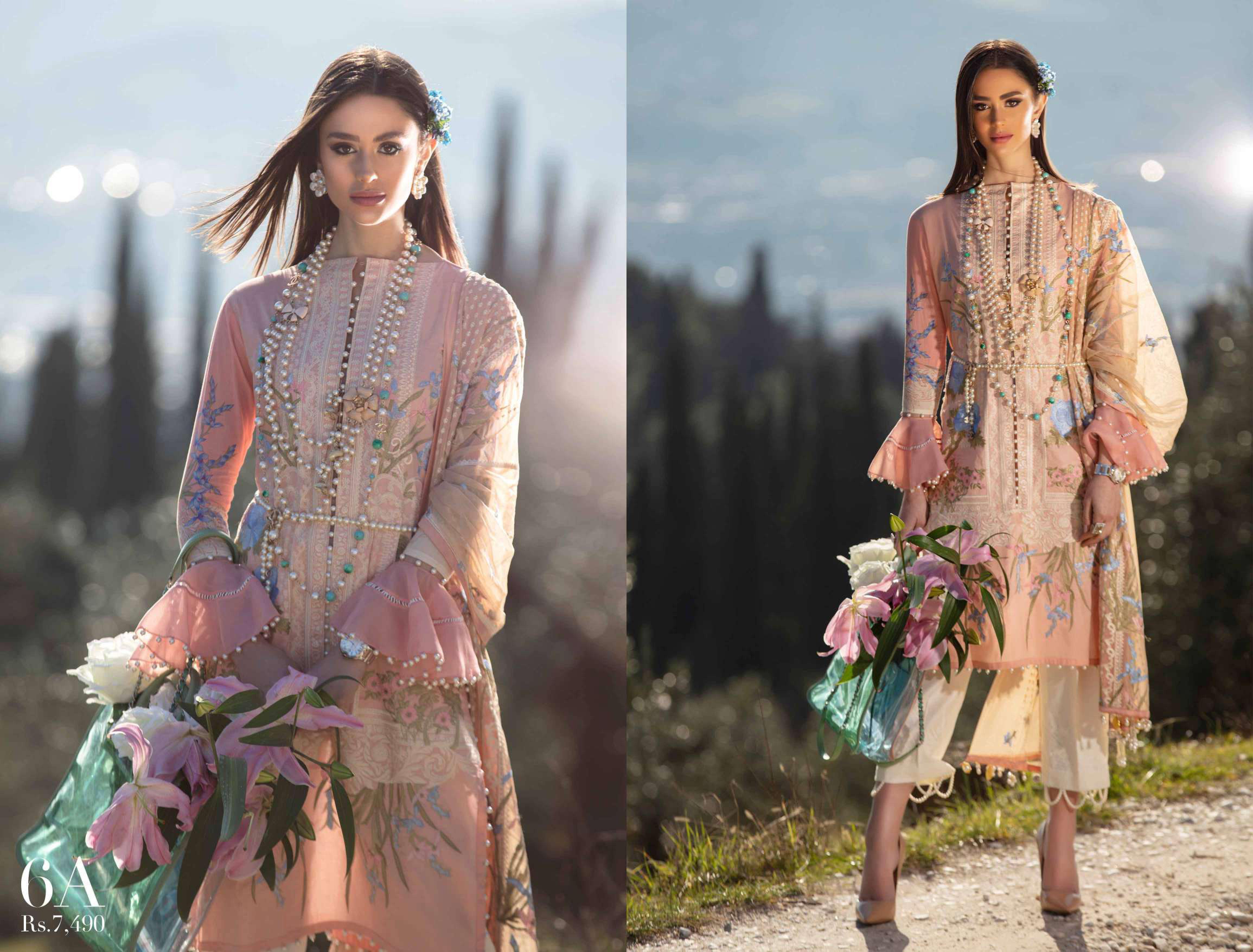 Sana Safinaz Luxury Lawn Collection 2019 – 6A - Pistacchio