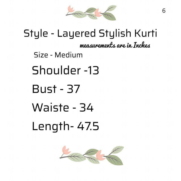 Ready to Wear| Stylish Layered Kurti |Size Medium - AWWALBOUTIQUE