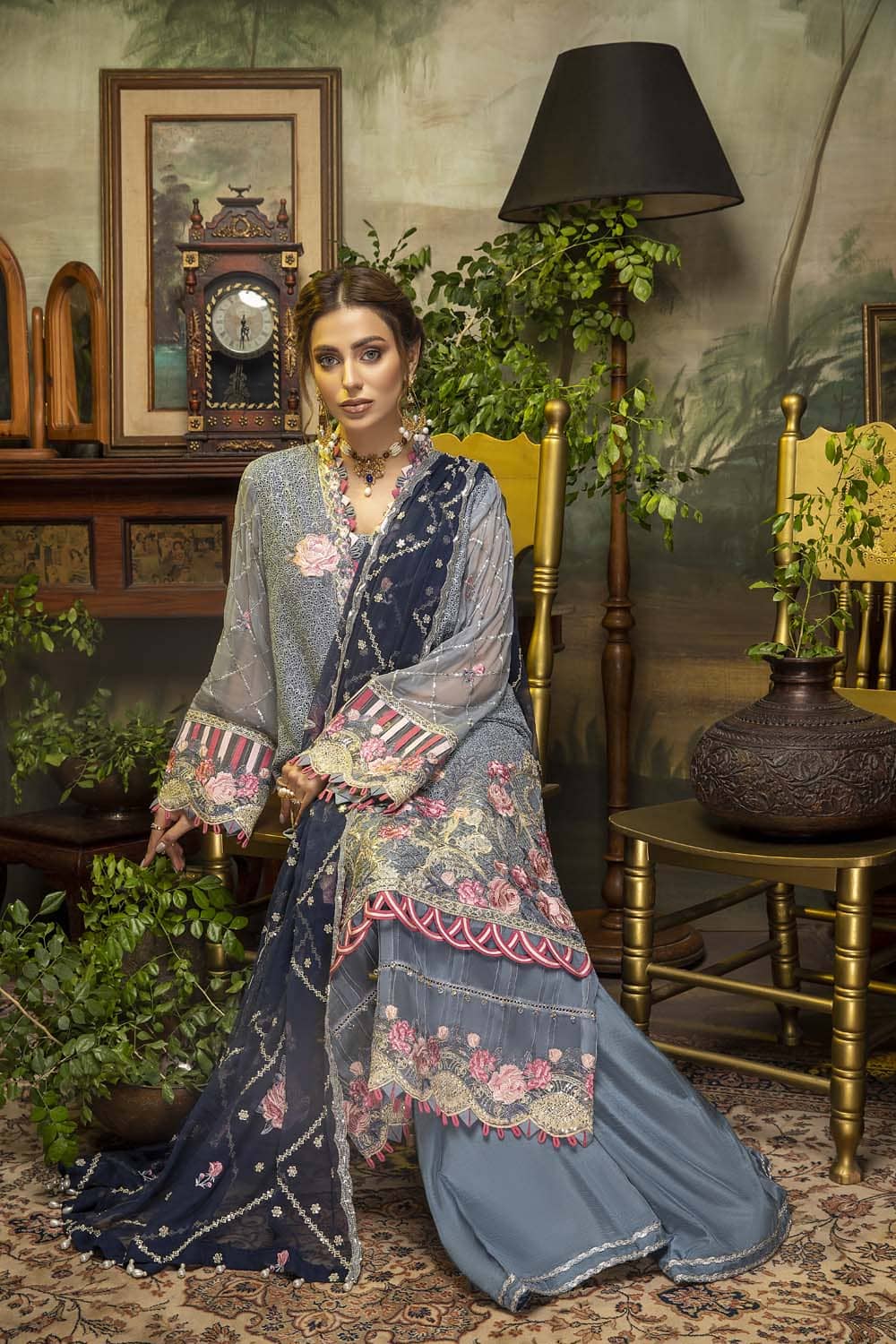 Adans Libas Guzarish/Ch 2/Chikankari Chiffon/Seasonal Blooms