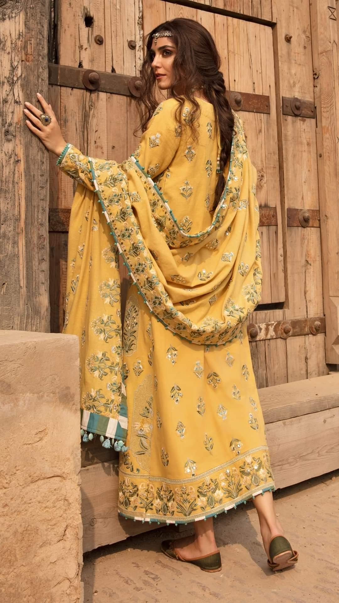 Restocked/Crimson Winter by Saira Shakira/SHEESHAY HAZARON - CANARY - AWWALBOUTIQUE