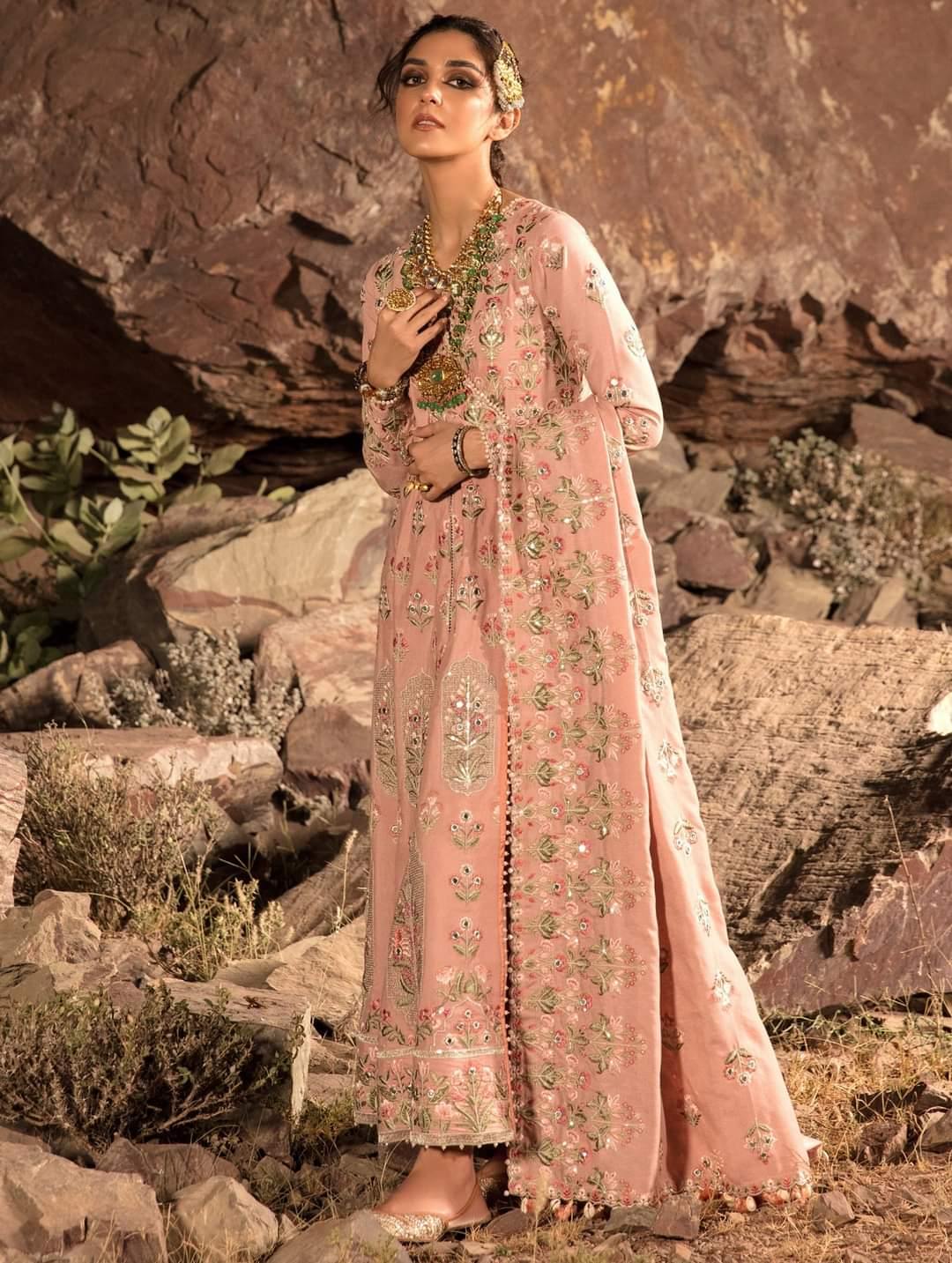 Restocked/Crimson Winter by Saira Shakira/SHEESHAY HAZARON - Rose - AWWALBOUTIQUE