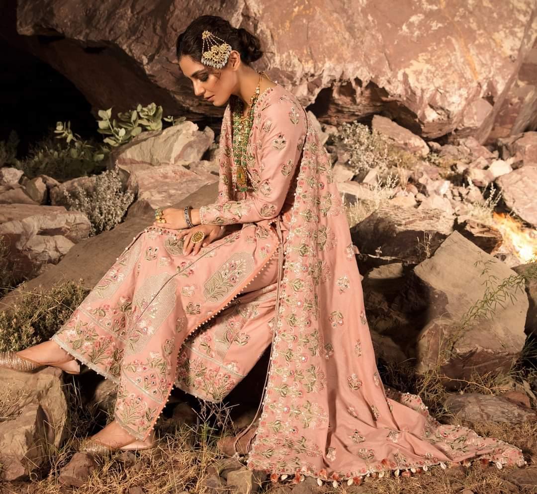 Restocked/Crimson Winter by Saira Shakira/SHEESHAY HAZARON - Rose - AWWALBOUTIQUE