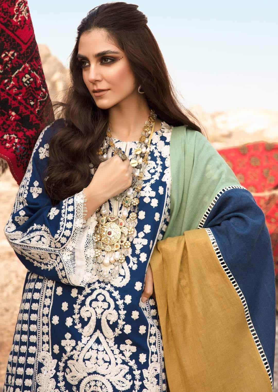 Restocked/Crimson Winter by Saira Shakira/AARI REVIVAL - SAPPHIRE - AWWALBOUTIQUE