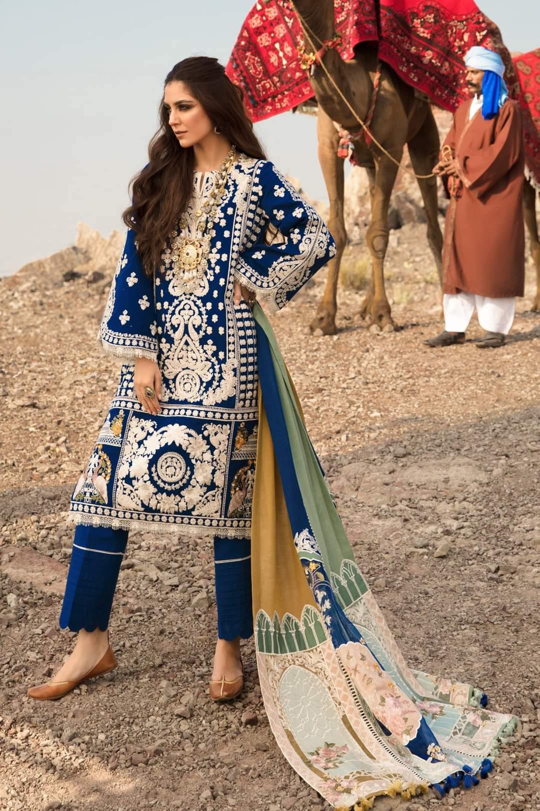 Restocked/Crimson Winter by Saira Shakira/AARI REVIVAL - SAPPHIRE - AWWALBOUTIQUE