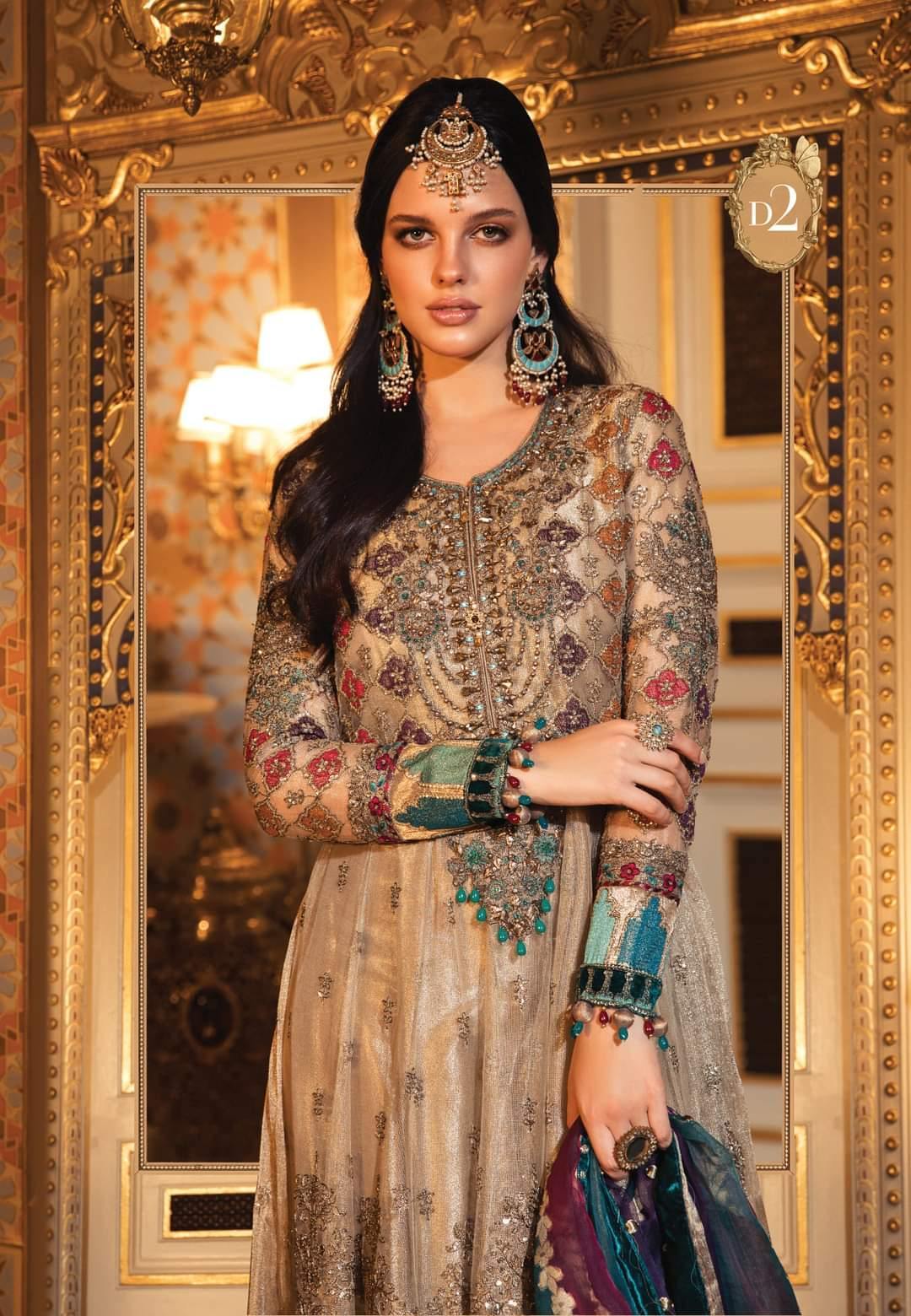 Restocked/Maria B Mbroidered Wedding Edition/Bronze (BD-2002) - AWWALBOUTIQUE