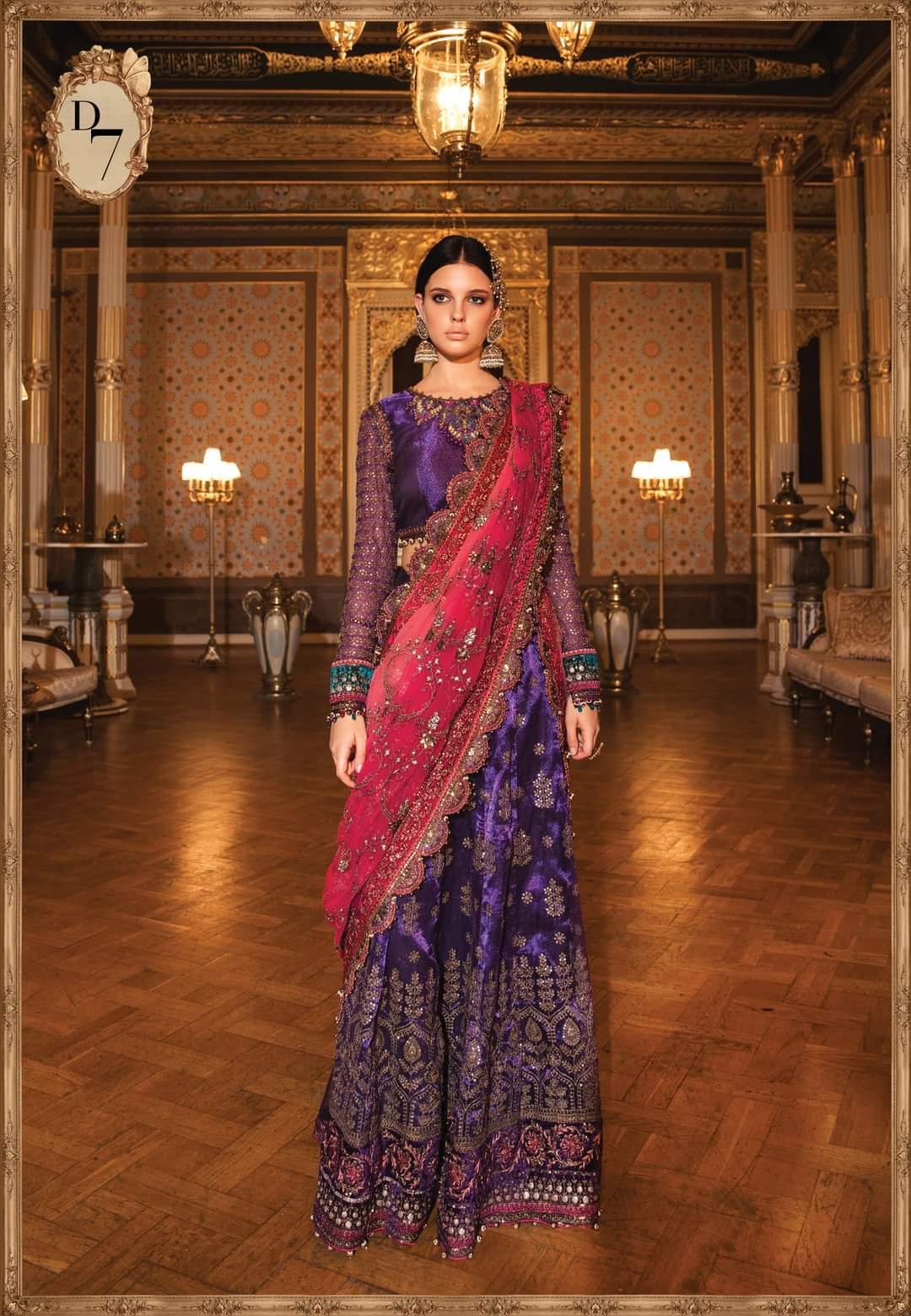 Maria B Mbroidered Wedding Edition/Purple (BD-2007) - AWWALBOUTIQUE