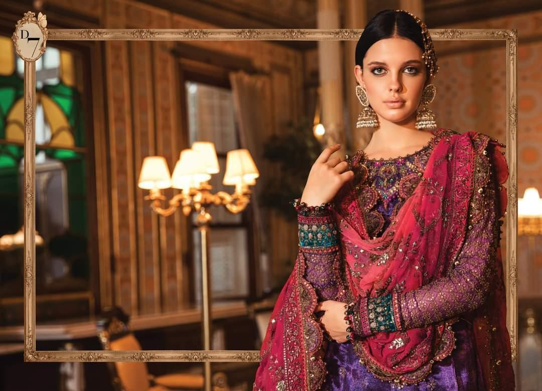 Maria B Mbroidered Wedding Edition/Purple (BD-2007) - AWWALBOUTIQUE