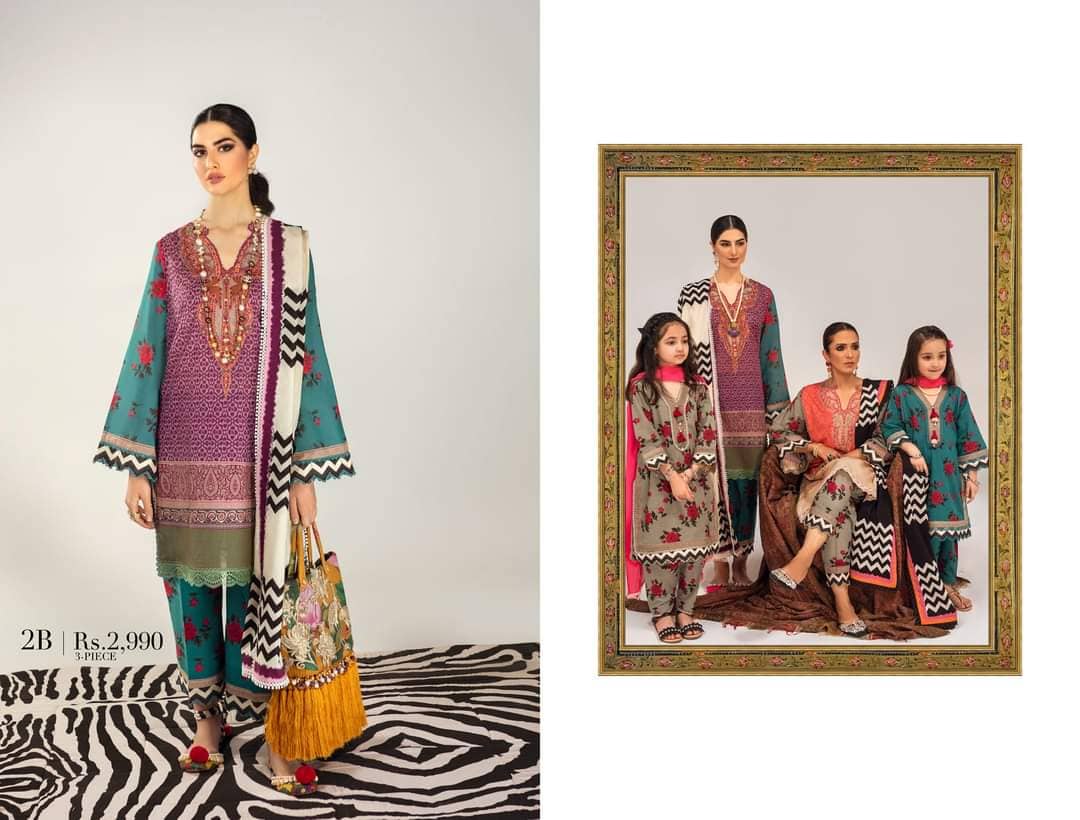 Restocked\Sana Safinaz Mahay Lawn 2021/3 Pc/2B