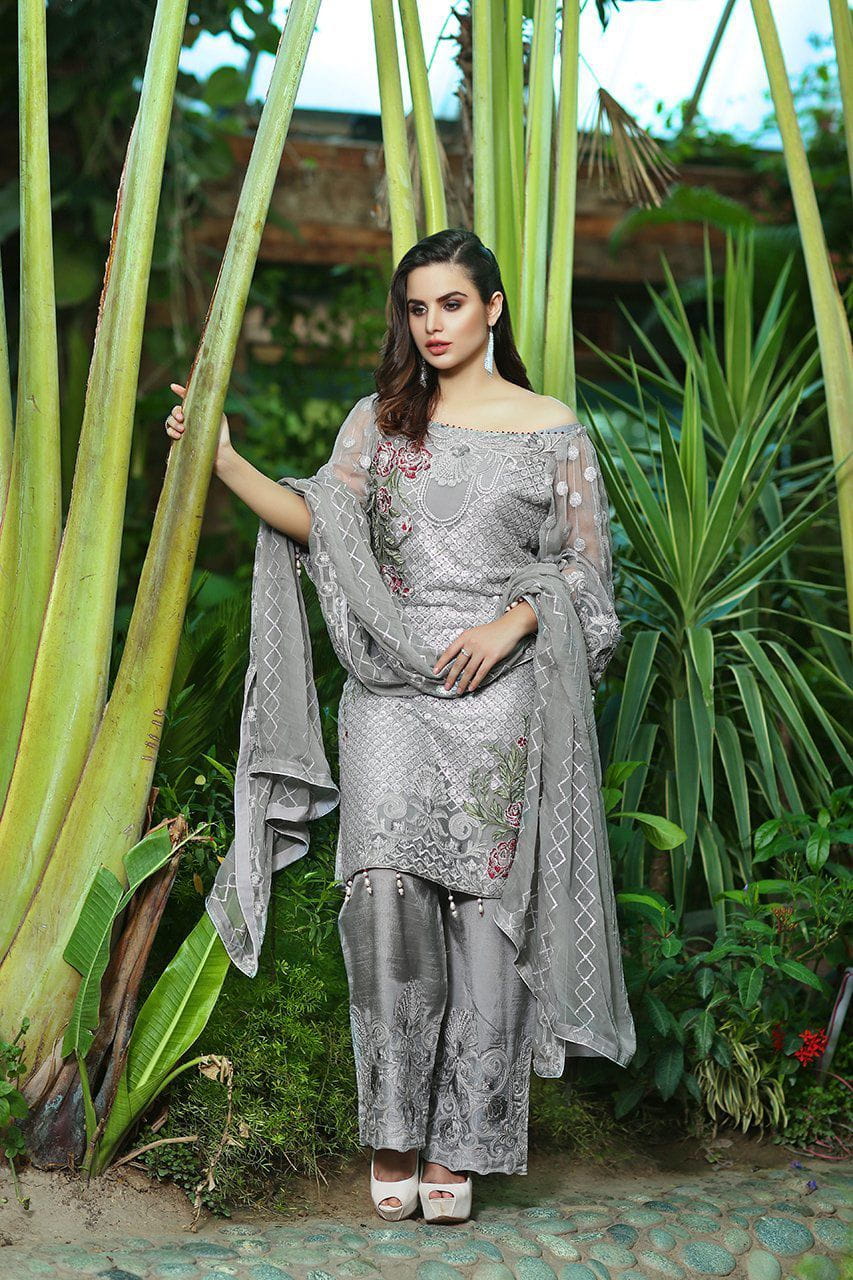 Rangreza Embroidered Chiffon Collection by Emaan Adeel – Moon Shine