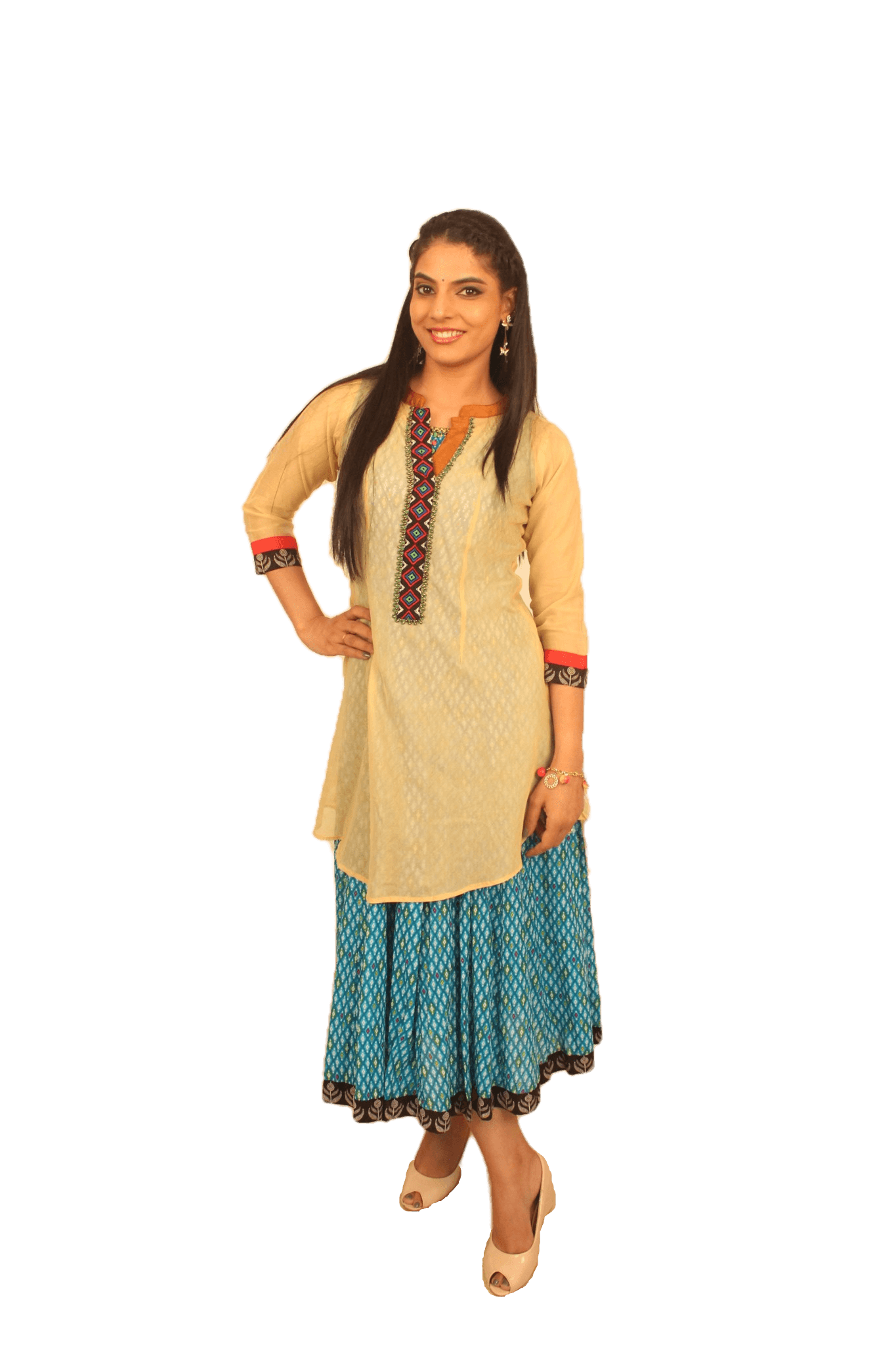 Ready to Wear| 2 in 1 Kurti|Size Medium - AWWALBOUTIQUE