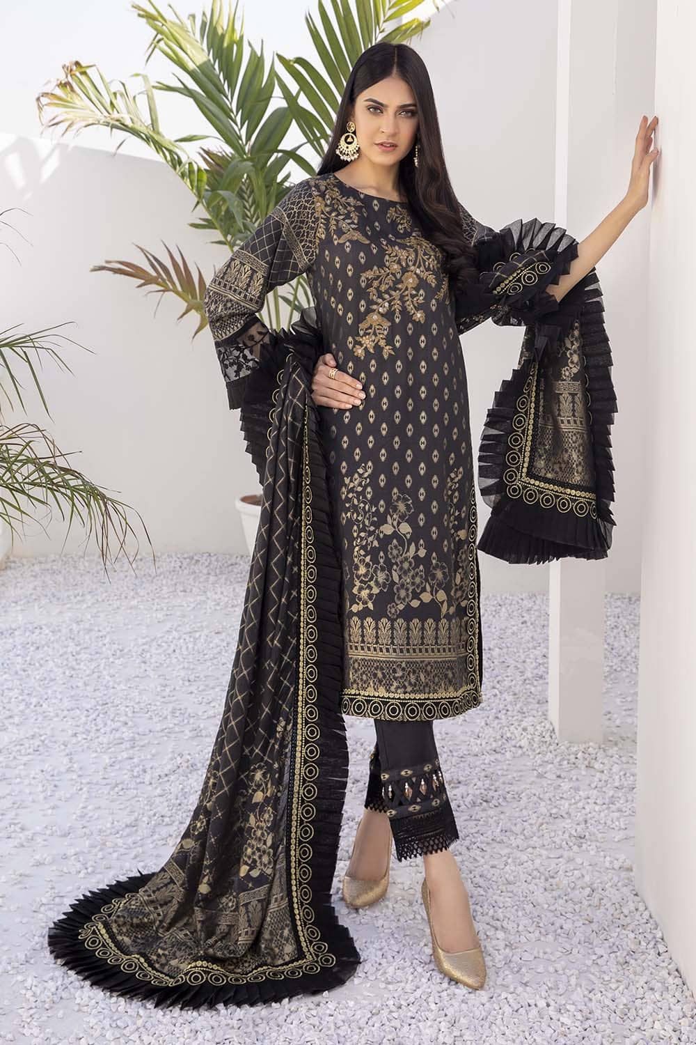 Azure Festive Cotton Jacquard/Oriental Night