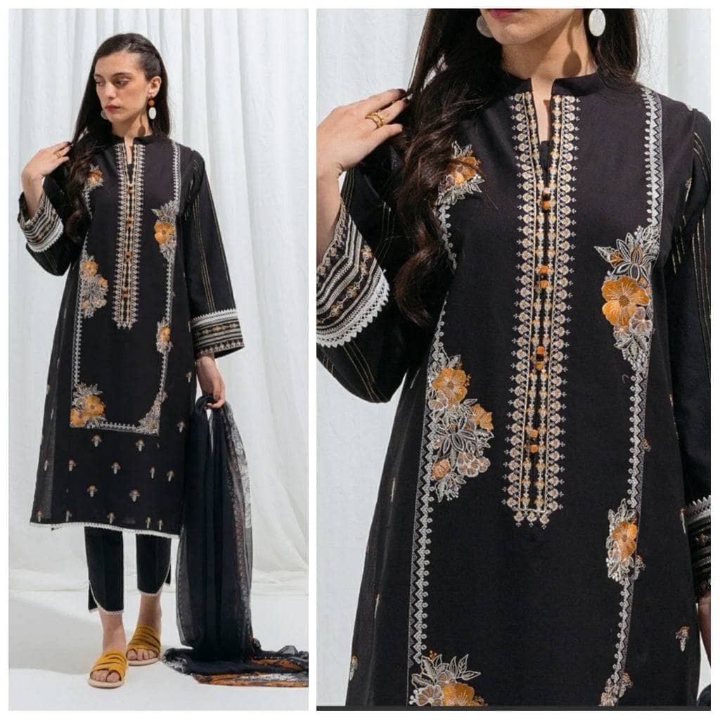 Beechtree Monochrome Lawn/Afterglow Jewel-Embroidered -3P